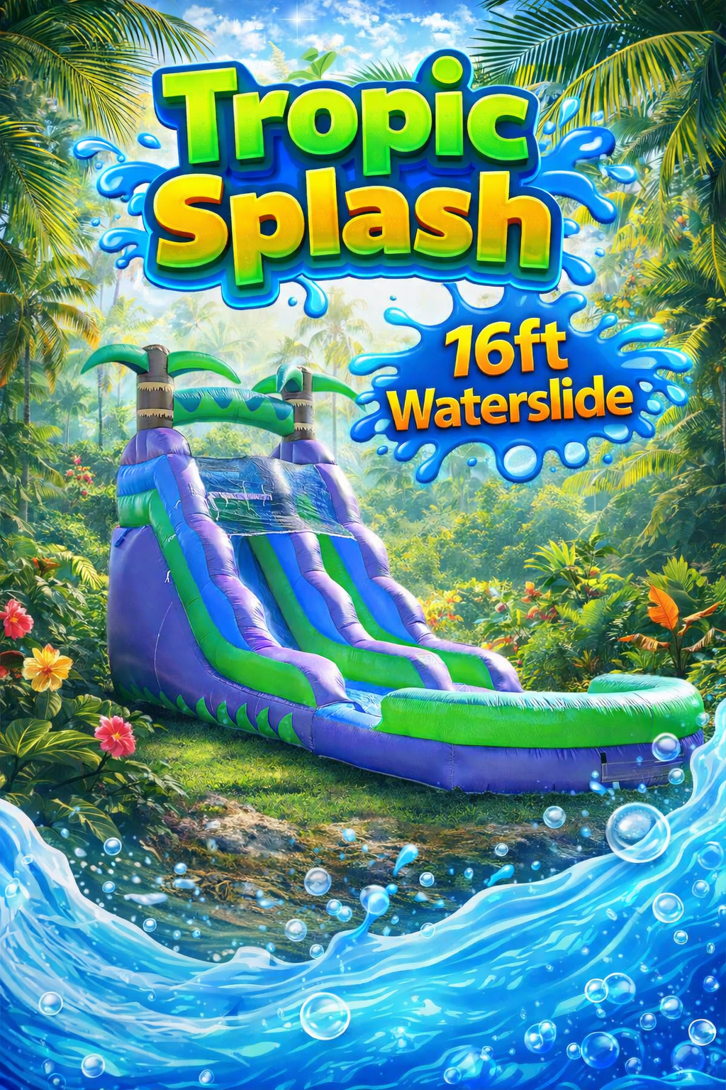 16ft Tropic Splash Waterslide