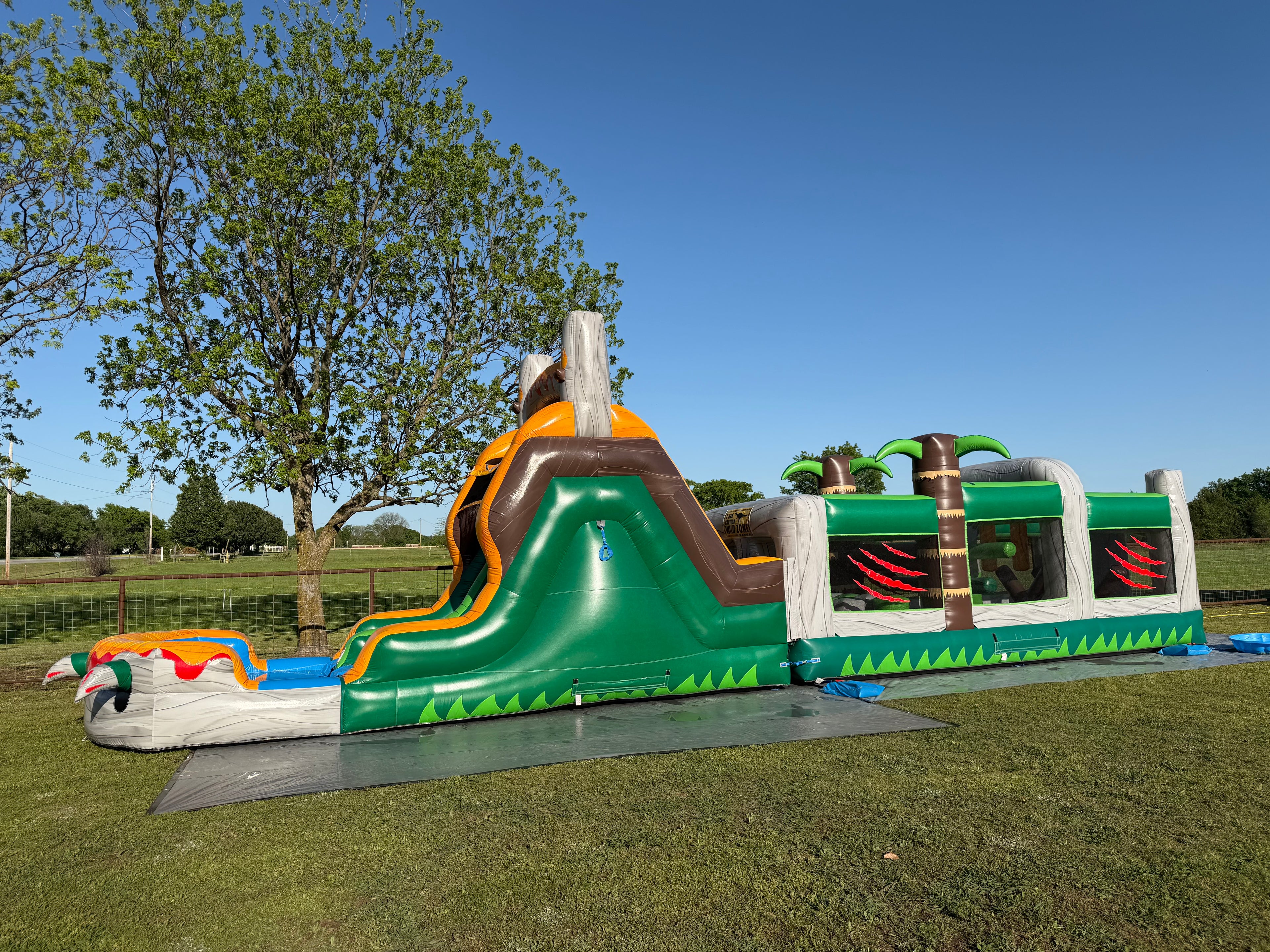 42ft Jurassic Lava Run Obstacle Course with Slide