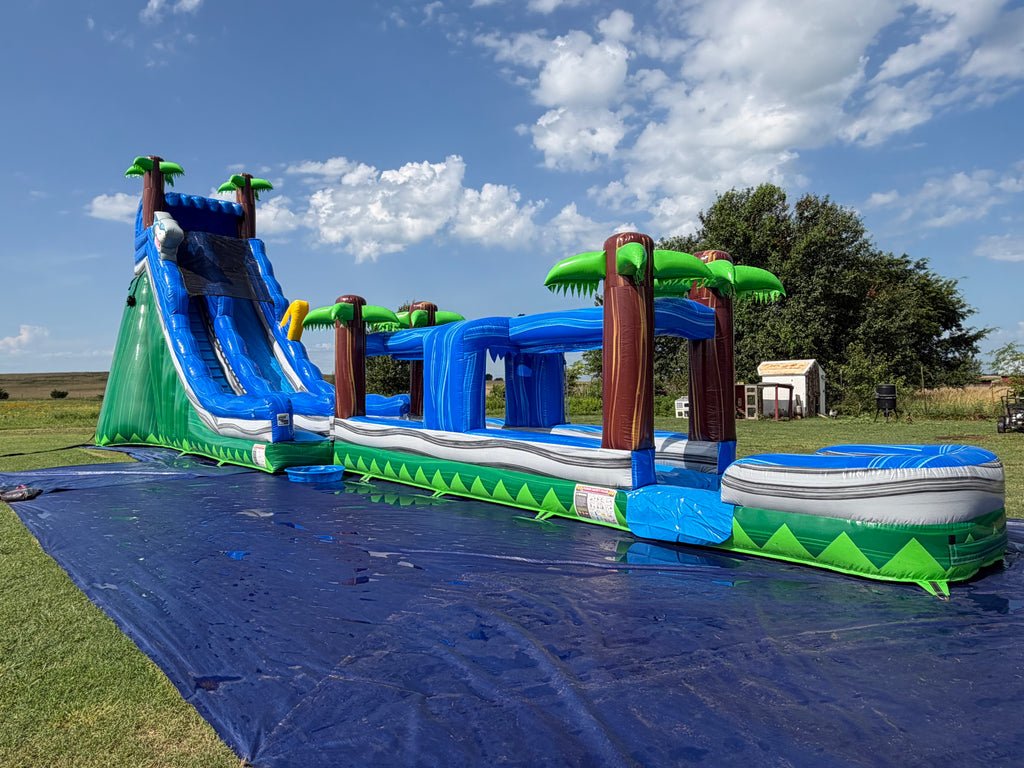25ft Tropical Tsunami Waterslide with Slip n' Slide