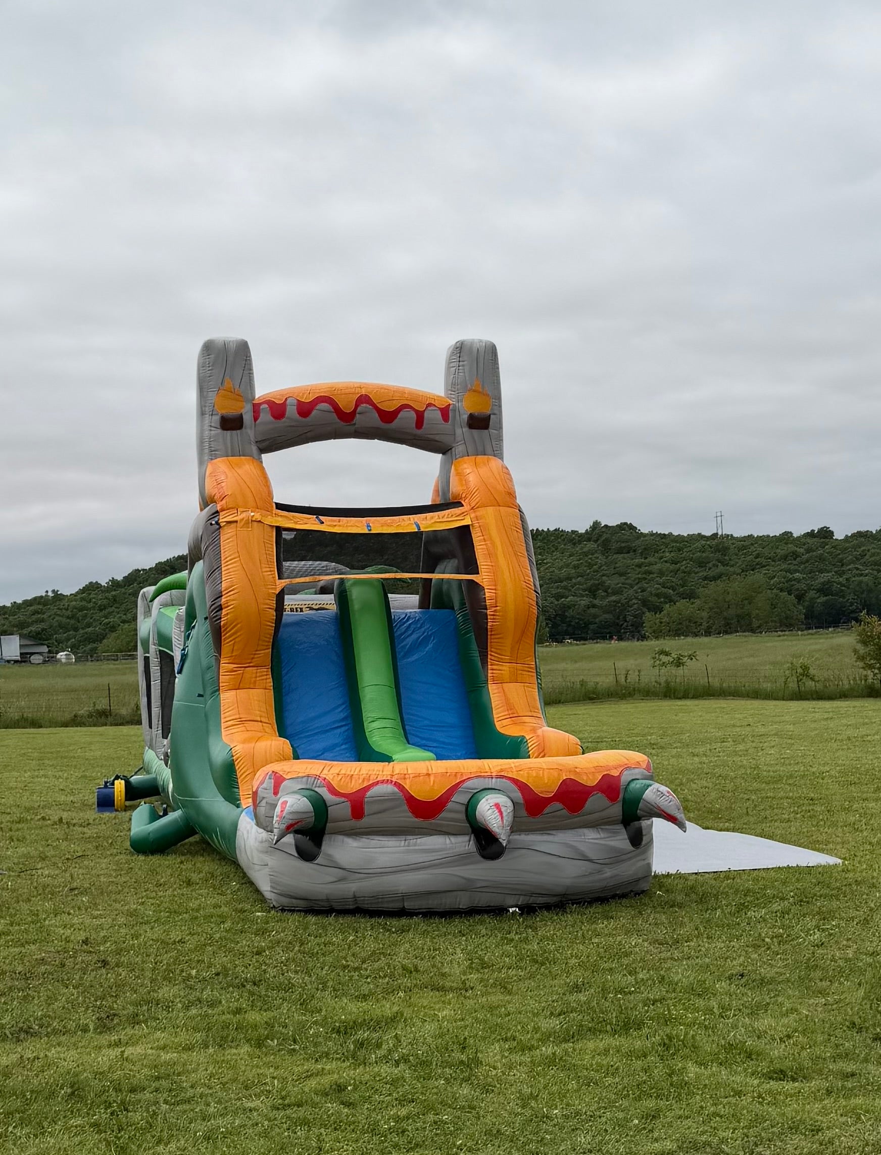 42ft Jurassic Lava Run Wet/Dry Obstacle Course with Slide