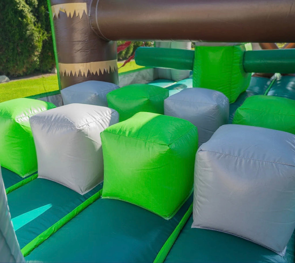 42ft Jurassic Lava Run Wet/Dry Obstacle Course with Slide