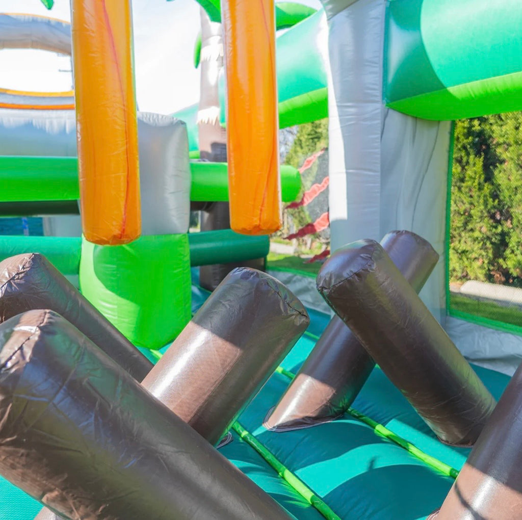 42ft Jurassic Lava Run Wet/Dry Obstacle Course with Slide