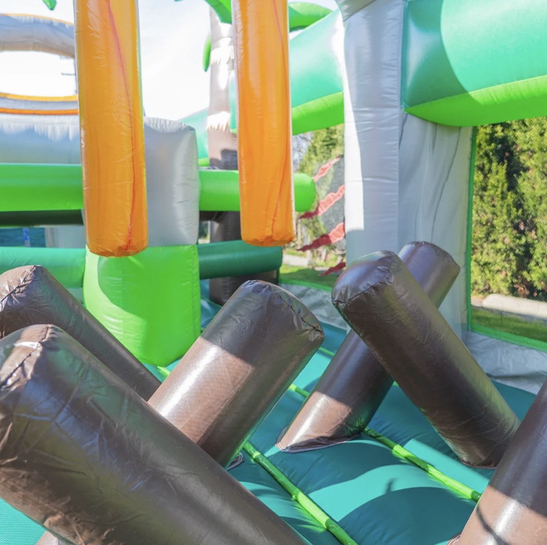 42ft Jurassic Lava Run Obstacle Course with Slide