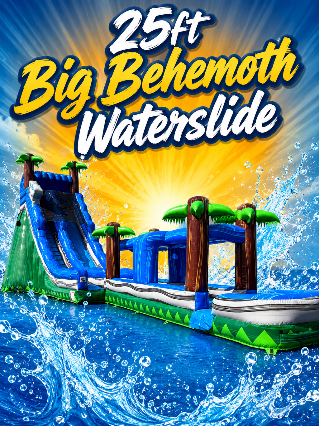 25ft Tropical Tsunami Waterslide with Slip n' Slide